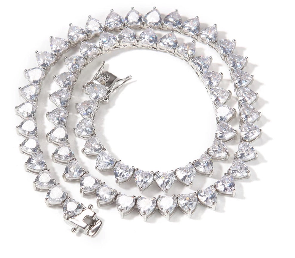 Heart Tennis Necklace