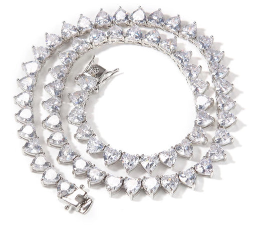 Heart Tennis Necklace