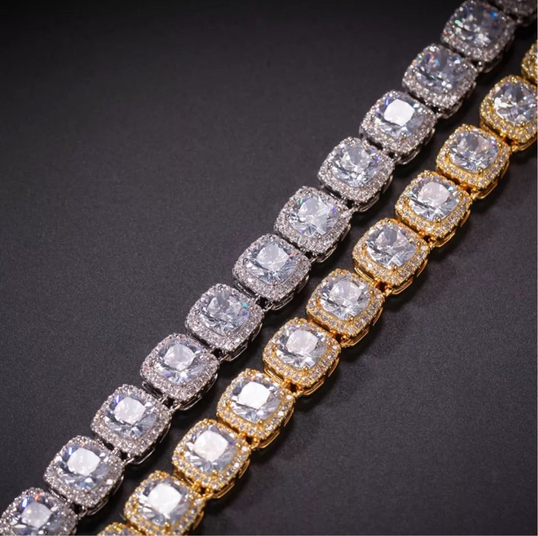 Square Cluster Tennis Bracelet
