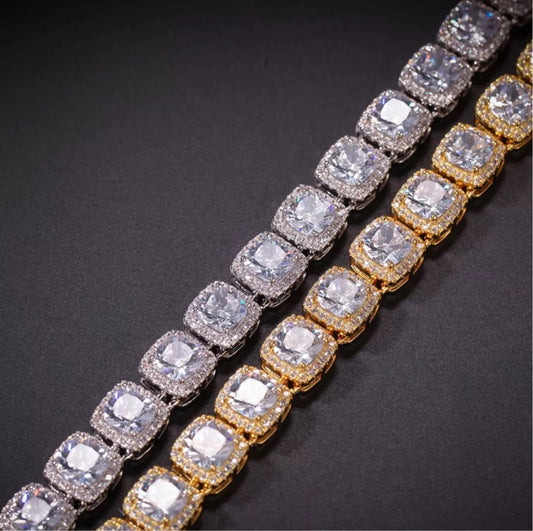 Square Cluster Tennis Bracelet