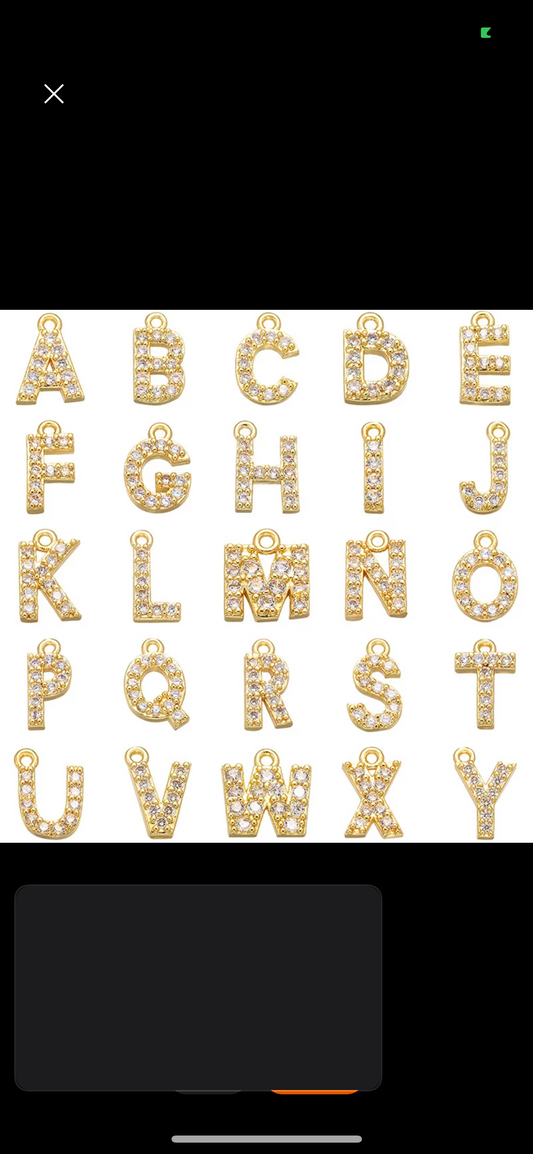 Initial Crystal Anklet