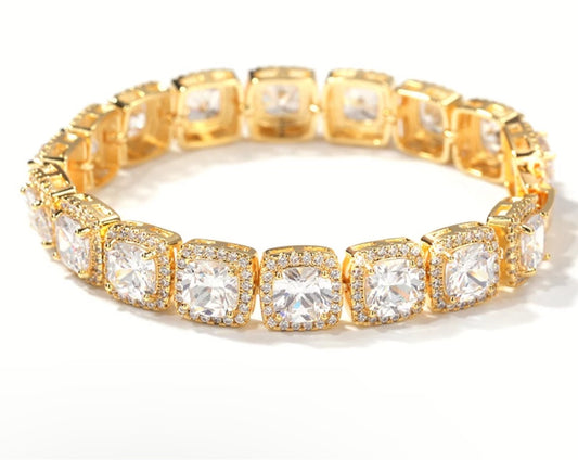 Square Cluster Tennis Bracelet