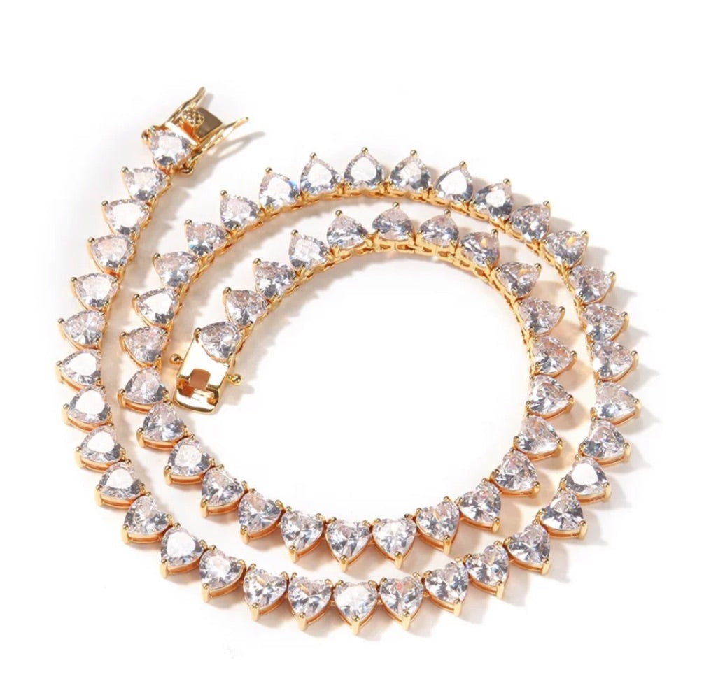 Heart Tennis Necklace