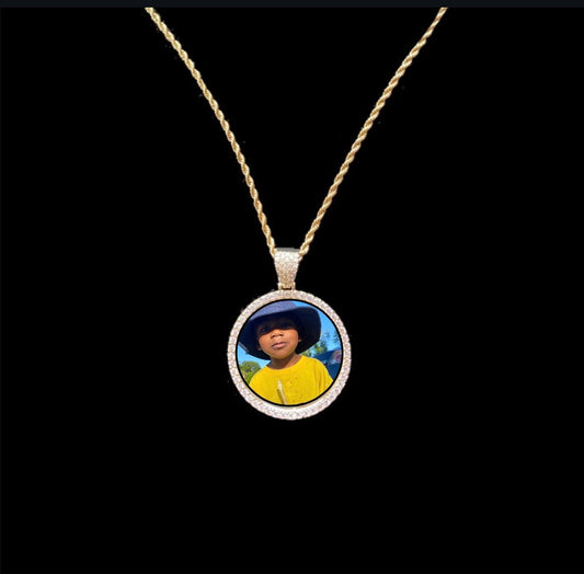 Large 6 inch Photo Pendant