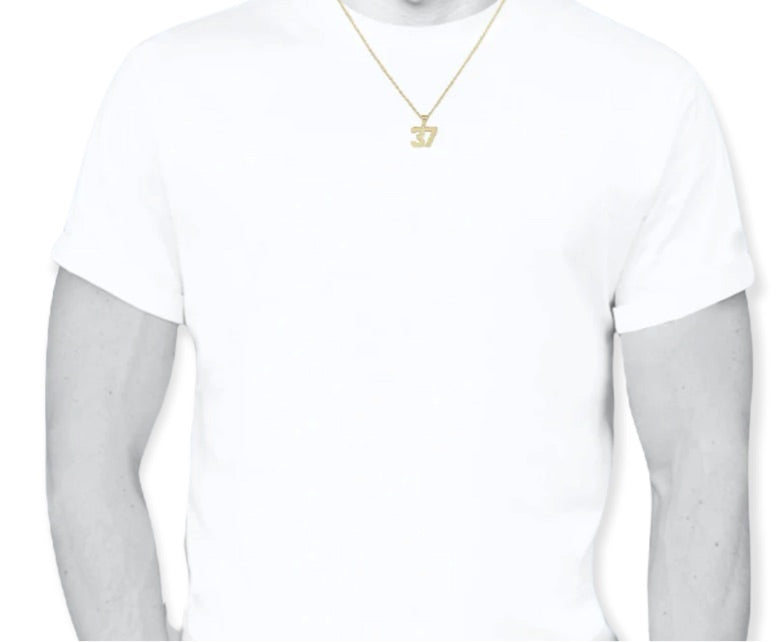 10K Yellow Gold Double Digit Number Pendant