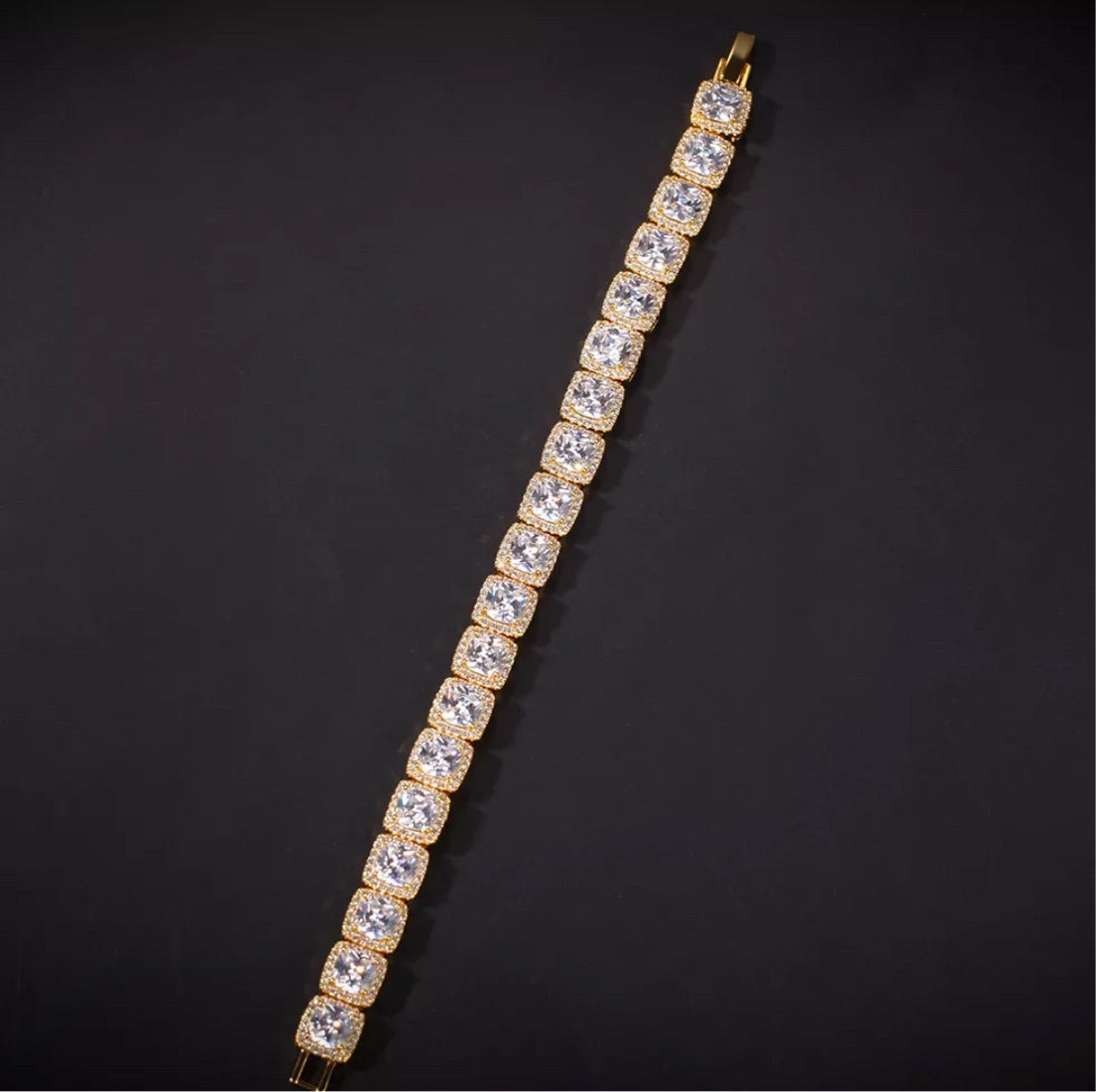 Square Cluster Tennis Bracelet