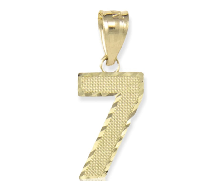 Custom 10 K Yellow Gold Single Number Pendant