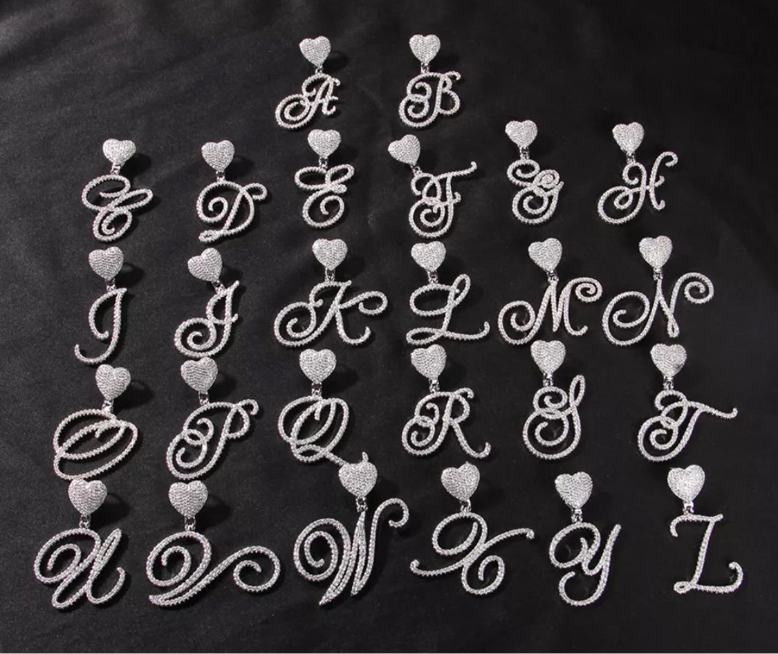 Initial Heart Tennis Necklace