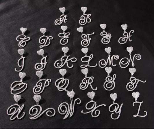 Initial Heart Tennis Necklace