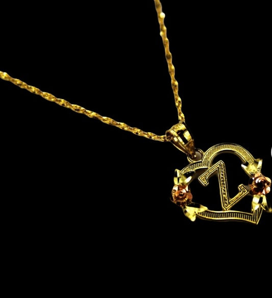 Initial Blossom Pendant