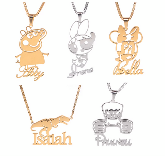 Child's Custom Cartoon Necklace