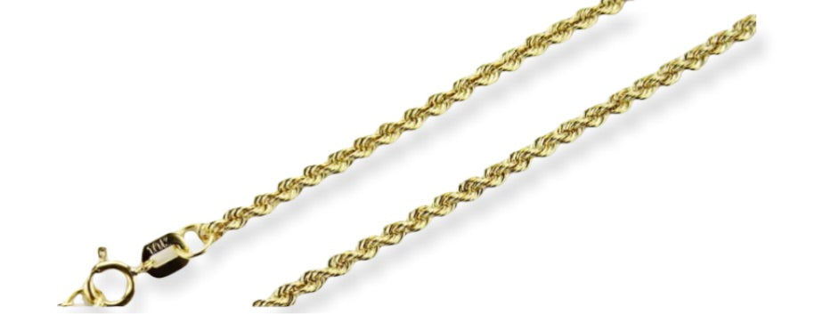 10K Yellow Gold Diamond Cut Initial Necklace