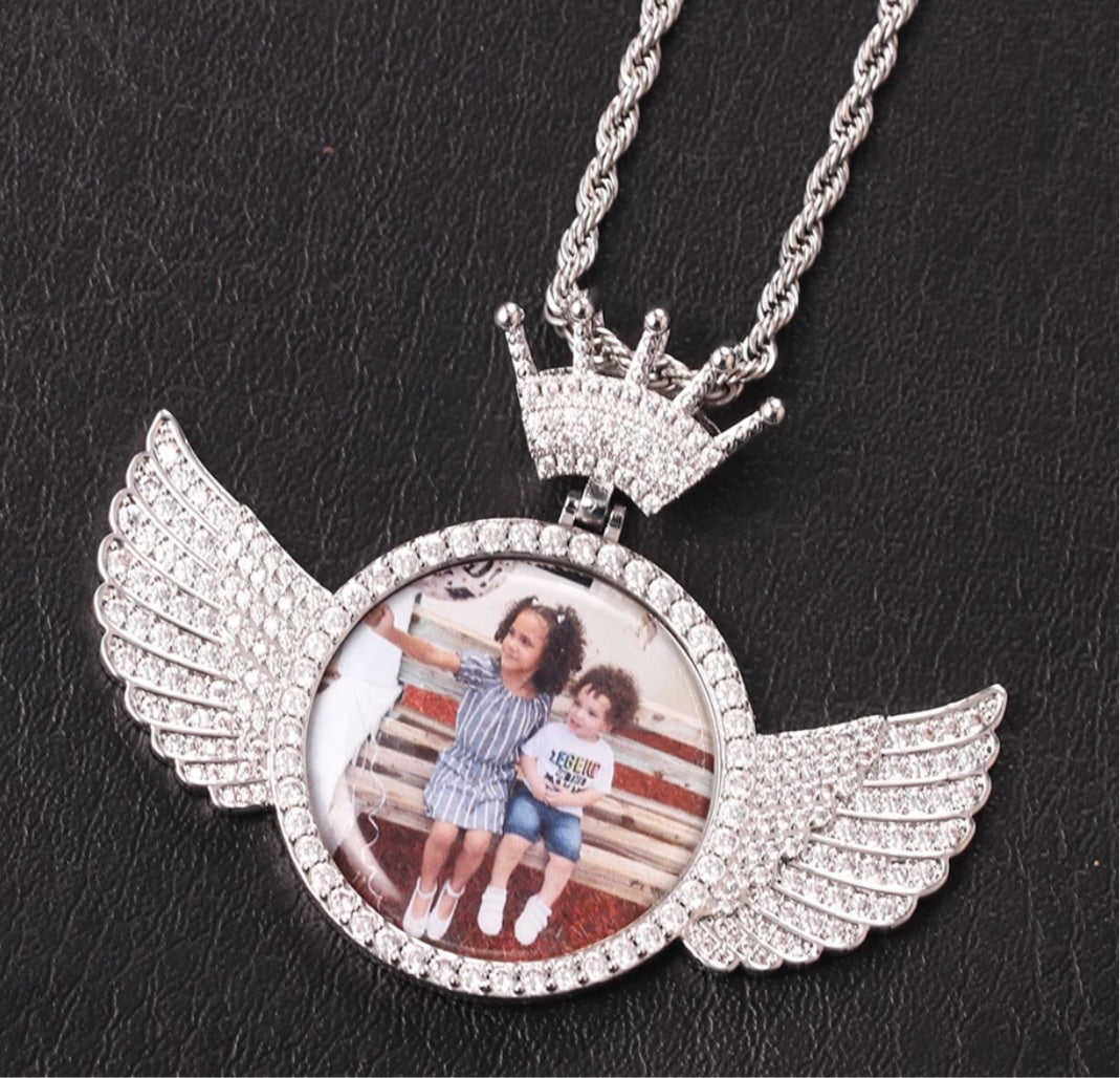 Crown Me Wing Photo Pendant