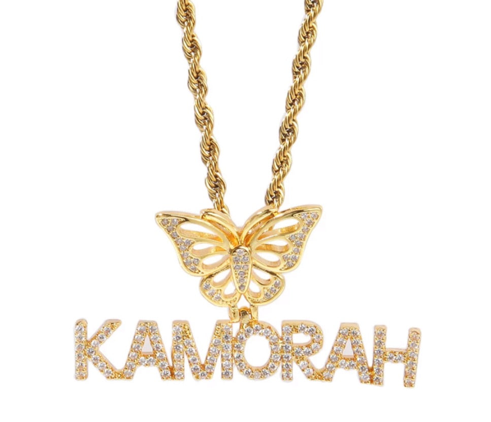 Butterfly Mini Letter Necklace